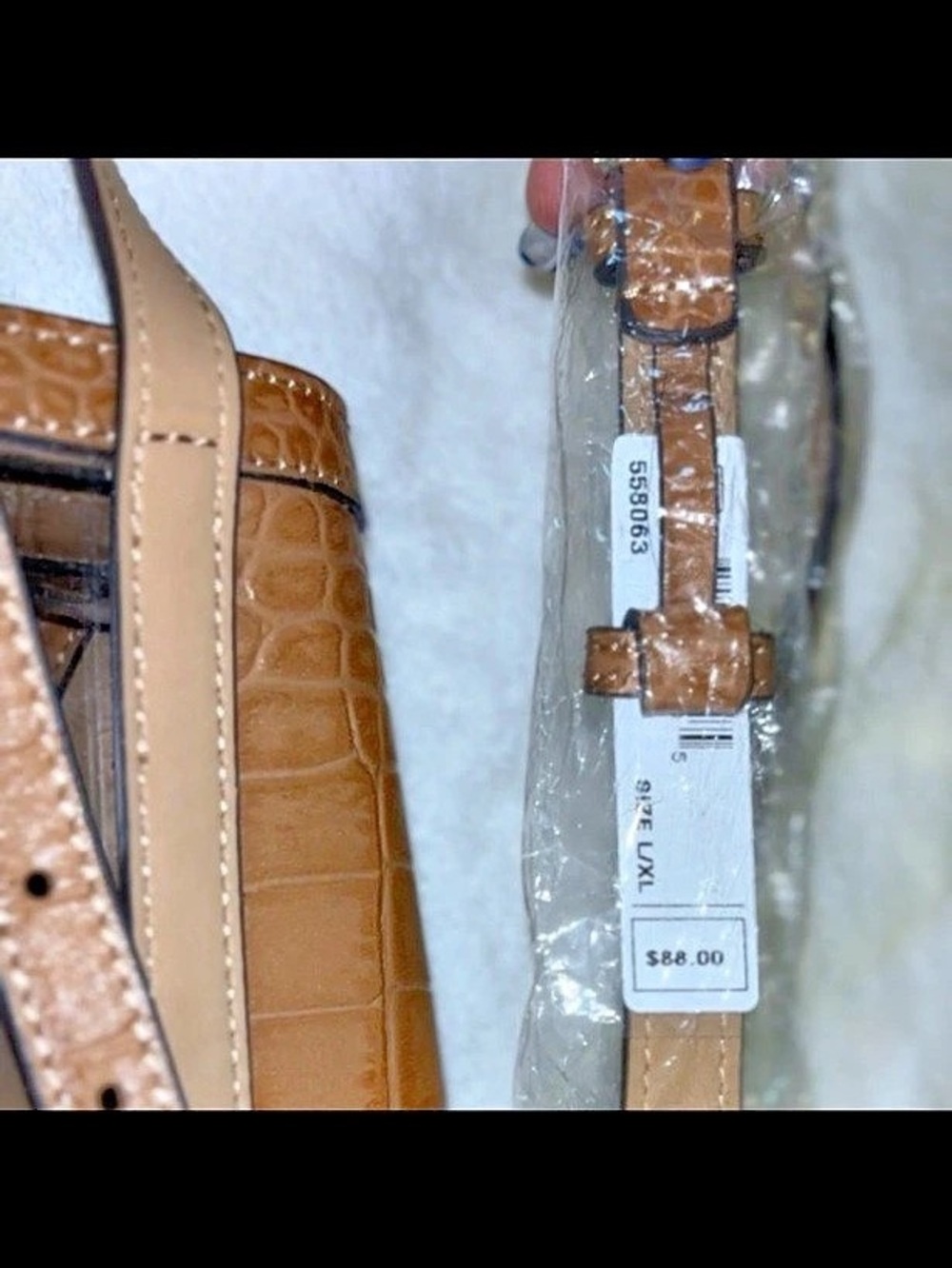 Michael Kors Whitney Large Clear and Leather Satchel Brown Clear Crossbody Bag - Picture 4 of 4
